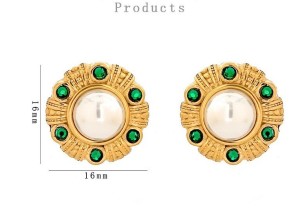 Stainless steel pearl earrings
