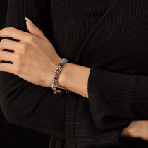 Stainless steel natural stone bracelet