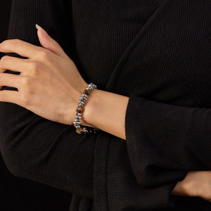 Stainless steel natural stone bracelet