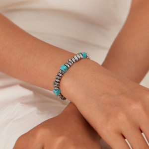 Stainless steel turquoise bracelet