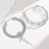 Exquisite flower necklace with alloy diamond copper inlaid with zirconium