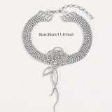 Exquisite flower necklace with alloy diamond copper inlaid with zirconium