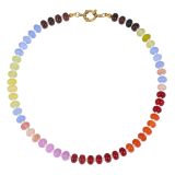 Surfing Bohemian Jade Marrow Rainbow UFO Bead Necklace