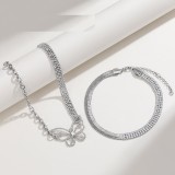 Butterfly rhinestone popular fashion short shiny necklace