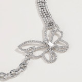 Butterfly rhinestone popular fashion short shiny necklace