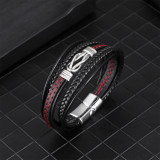 21CM Alloy woven leather bracelet