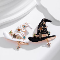 Halloween pumpkin cat hat spider brooch animal alloy drip oil rhinestone breast flower