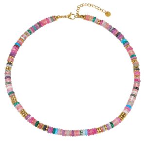 Surfing Bohemian Jade Marrow Rainbow UFO Bead Necklace