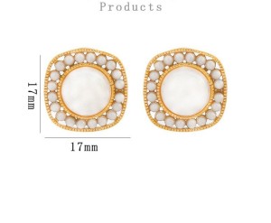 Stainless steel pearl earrings