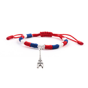 Sports Woven Bracelet Adjustable Football Tennis Black Bicycle Pendant Red Blue Rope Diamond Knot Sports Bracelet