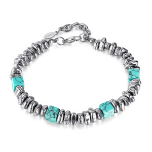 Stainless steel turquoise bracelet