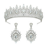Alloy Crystal Crown Wedding Ball Party Bridal Crown Earring Set