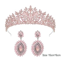 Alloy Crystal Crown Wedding Ball Party Bridal Crown Earring Set