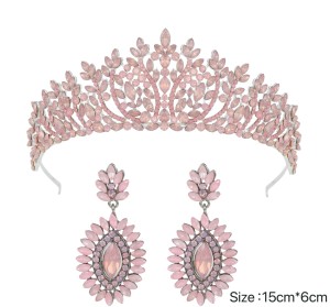 Alloy Crystal Crown Wedding Ball Party Bridal Crown Earring Set