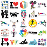 50 Fitness Graffiti Personalized Cartoon Weight Loss Exercise DIY Phone Cases, Water Cups, Luggage Waterproof Stickers
