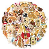 50 Cute Animal Gold Retriever Dog Graffiti Stickers DIY Decoration Luggage Motorcycle Trolley Waterproof Stickers