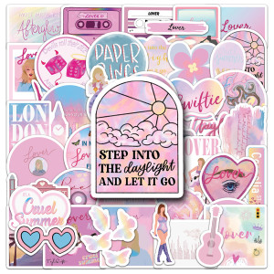 50 Pink Albums LOVER Taylor Stickers Personalized Creative Decoration Water Cup Phone Case Record Waterproof Stickers