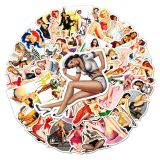 50 Posters Girl Cartoon Luggage Stickers Creative Graffiti Stickers Scooter Computer Tablet Water Cup Decoration Waterproof Stickers