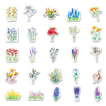 50 Ins style colorful flowers, personalized fashion DIY handbag, suitcase, notebook waterproof stickers