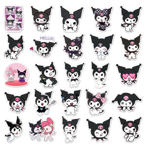 50 Anime Kuromi Cartoon Personalized DIY Graffiti Handbooks Luggage, Car Refrigerator Decoration Waterproof Stickers