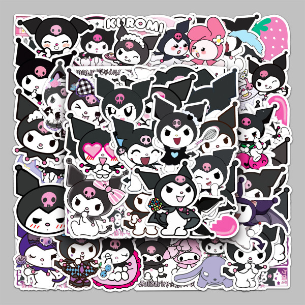 50 Anime Kuromi Cartoon Personalized DIY Graffiti Handbooks Luggage, Car Refrigerator Decoration Waterproof Stickers