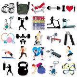 50 Fitness Graffiti Personalized Cartoon Weight Loss Exercise DIY Phone Cases, Water Cups, Luggage Waterproof Stickers