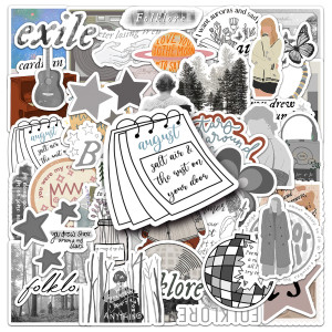 50 Taylor albums FOLKLORE stickers, personalized and creative decorations for water bottles, phone cases, records, waterproof stickers