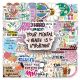100 psychological health graffiti stickers, personalized English slogans, decorative water bottles, phone cases, computer waterproof stickers