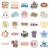 50 friendly psychological graffiti stickers, be kind English slogan decoration, phone cases, tablets DIY waterproof stickers