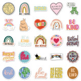 50 friendly psychological graffiti stickers, be kind English slogan decoration, phone cases, tablets DIY waterproof stickers