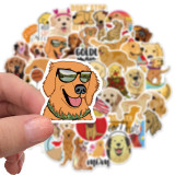 50 Cute Animal Gold Retriever Dog Graffiti Stickers DIY Decoration Luggage Motorcycle Trolley Waterproof Stickers