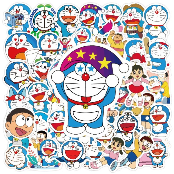 50 Dingdang Cat Doraemon Stickers Cartoon Luggage Skateboarding Electric Scooter Water Cup Graffiti Waterproof Stickers
