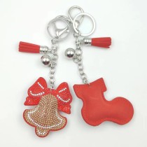 Christmas rhinestone keychain bag pendant rhinestone tassel decorative accessories