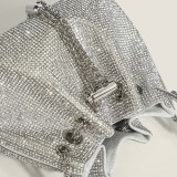 Full Diamond Bucket Bag, Diamond Chain Handheld Single Shoulder Cross Shoulder Small Bag