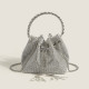 Full Diamond Bucket Bag, Diamond Chain Handheld Single Shoulder Cross Shoulder Small Bag