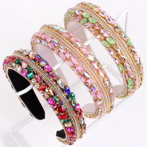 Baroque sponge full diamond  headband hair accessories
