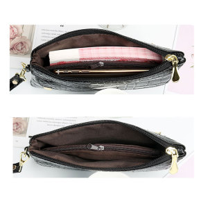 Soft leather hand-held wallet, fashionable change, key storage, small bag, hand-held bag fit 20MM  Snaps button jewelry wholesale