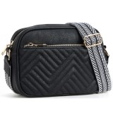 Quilted Embroidered Grid Color blocked Retro Shoulder Bag Zipper Shoulder Strap Crossbody Bag Wallet Small Square Bag