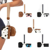 Lulu's multifunctional fashionable wrist bag, portable and simple bank card mini wallet, cow print leopard print
