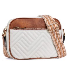 Quilted Embroidered Grid Color blocked Retro Shoulder Bag Zipper Shoulder Strap Crossbody Bag Wallet Small Square Bag