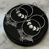 Halloween hollow moon star bat pendant earrings