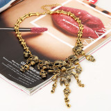 Halloween multi-layer skull ghost tassel alloy necklace