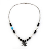 Halloween Stainless Steel Pirate Skull Ghost Head Ship Anchor Necklace