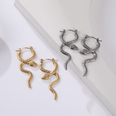 Halloween Stainless Steel Snake Earrings