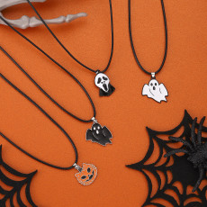 Halloween Ghost Ghost Face Pumpkin Necklace