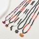 Halloween Splicing Rice Bead Pumpkin Bat Pendant Necklace