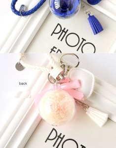 Woven leather rope, love tassel, eternal flower, keychain, bag decoration, Valentine's Day gift