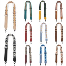 Bohemian adjustable and detachable diagonal guitar shoulder strap with polyester webbing Aztec PU