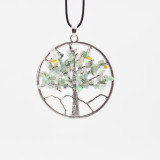 Natural crushed stone life tree alloy wealth tree necklace