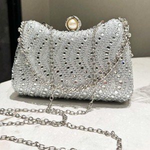 Fashion diamond studded bag, rhinestone handbag, chain, high-end feel, banquet bag, party bag